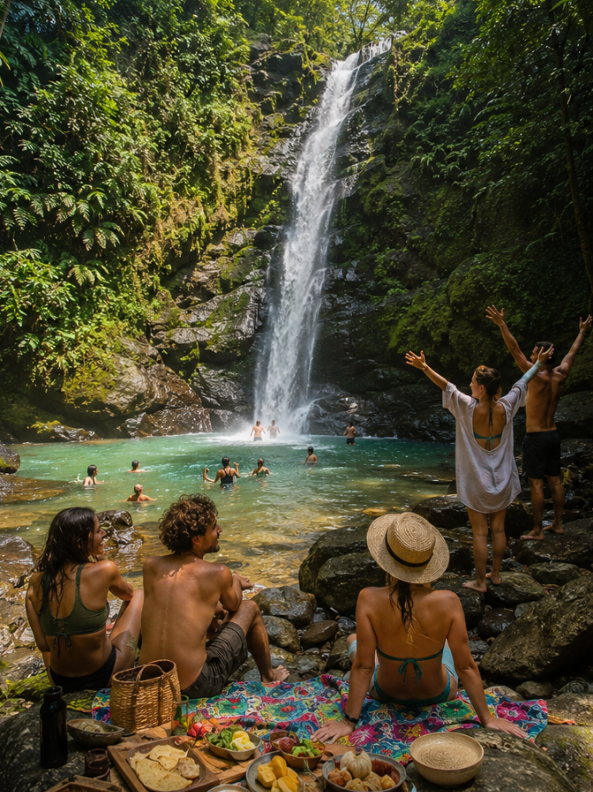 Jacamará × Spanglish Waterfall Hike flyer